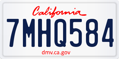 CA license plate 7MHQ584