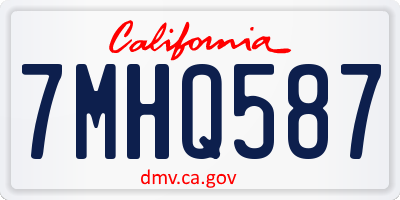 CA license plate 7MHQ587