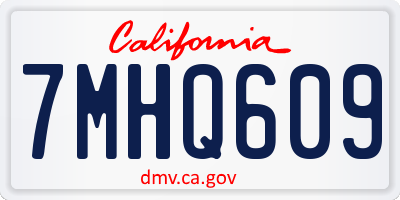 CA license plate 7MHQ609