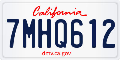 CA license plate 7MHQ612