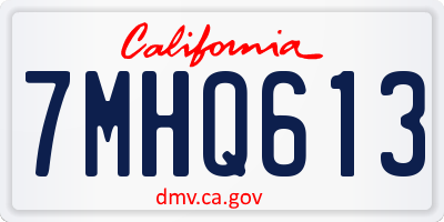 CA license plate 7MHQ613