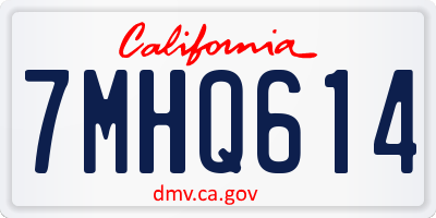 CA license plate 7MHQ614