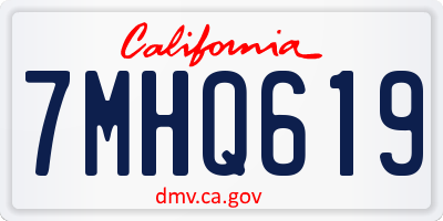 CA license plate 7MHQ619