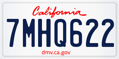CA license plate 7MHQ622