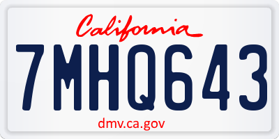 CA license plate 7MHQ643