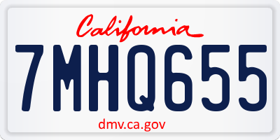 CA license plate 7MHQ655