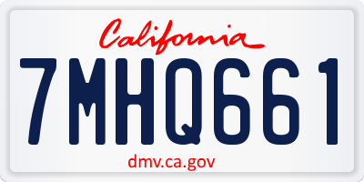 CA license plate 7MHQ661