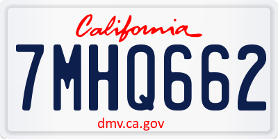 CA license plate 7MHQ662