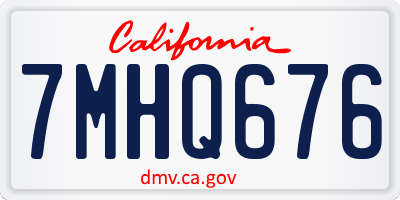 CA license plate 7MHQ676
