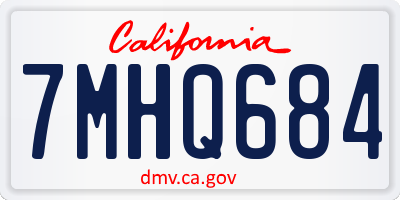 CA license plate 7MHQ684