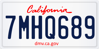 CA license plate 7MHQ689