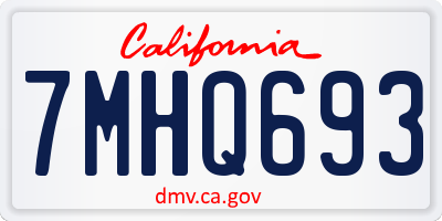 CA license plate 7MHQ693