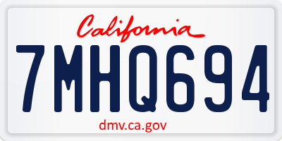 CA license plate 7MHQ694