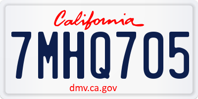 CA license plate 7MHQ705