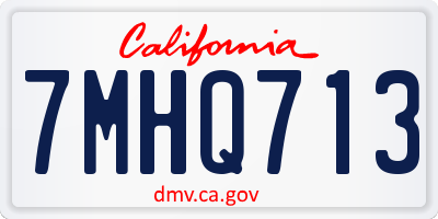 CA license plate 7MHQ713