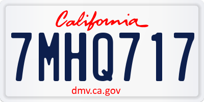 CA license plate 7MHQ717