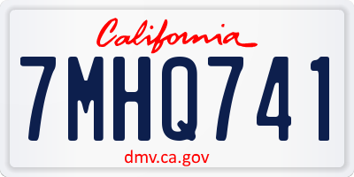 CA license plate 7MHQ741