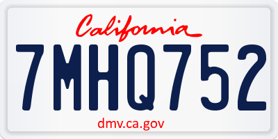 CA license plate 7MHQ752