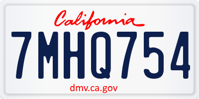 CA license plate 7MHQ754