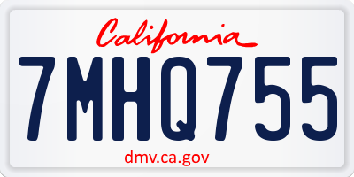 CA license plate 7MHQ755