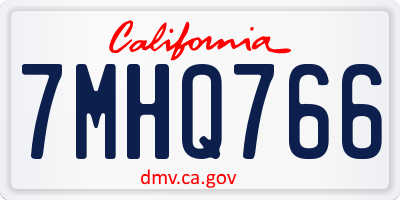 CA license plate 7MHQ766