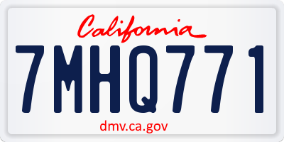 CA license plate 7MHQ771