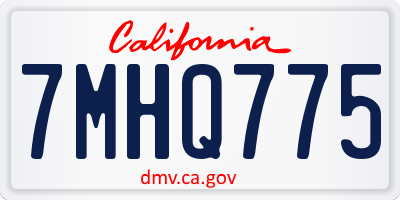 CA license plate 7MHQ775