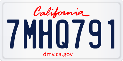 CA license plate 7MHQ791