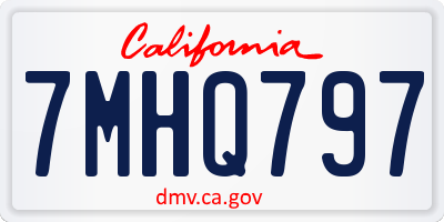 CA license plate 7MHQ797