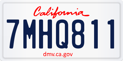CA license plate 7MHQ811