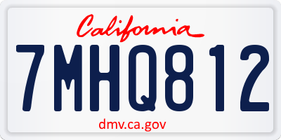 CA license plate 7MHQ812