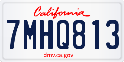 CA license plate 7MHQ813