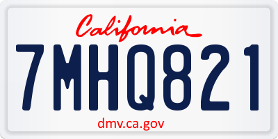 CA license plate 7MHQ821