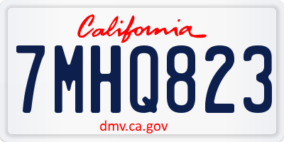 CA license plate 7MHQ823