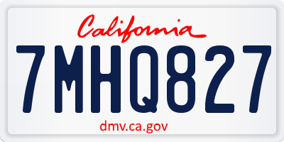 CA license plate 7MHQ827