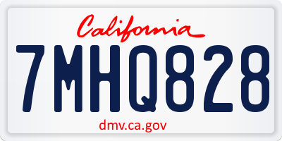 CA license plate 7MHQ828