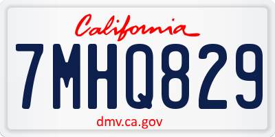CA license plate 7MHQ829