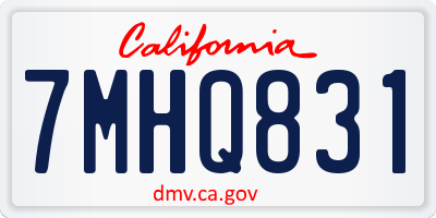 CA license plate 7MHQ831