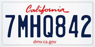 CA license plate 7MHQ842