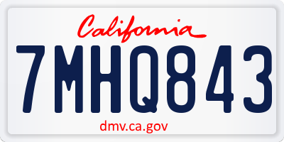 CA license plate 7MHQ843