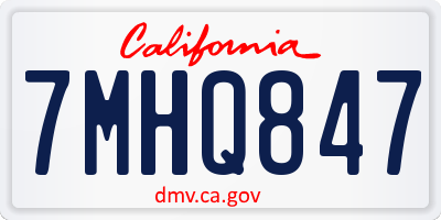 CA license plate 7MHQ847