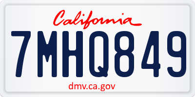 CA license plate 7MHQ849
