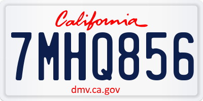 CA license plate 7MHQ856