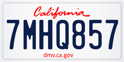 CA license plate 7MHQ857