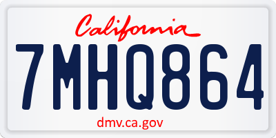 CA license plate 7MHQ864