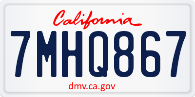 CA license plate 7MHQ867