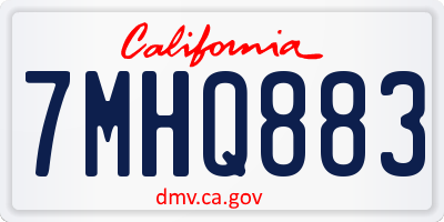 CA license plate 7MHQ883