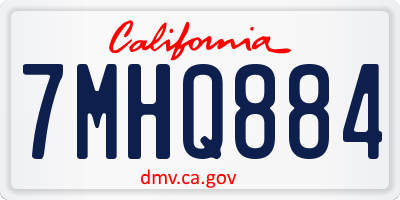 CA license plate 7MHQ884