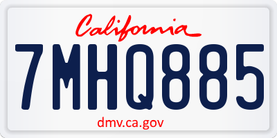CA license plate 7MHQ885