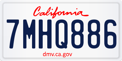 CA license plate 7MHQ886